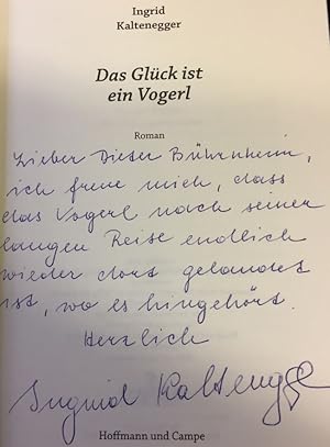 Bild des Verkufers fr Das Glck ist ein Vogerl. Roman. zum Verkauf von Bhrnheims Literatursalon GmbH