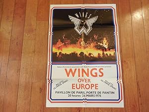Wings Over Europe Poster Mar 26 1976 Paris France Appr 28.5" X 20"