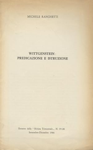 Immagine del venditore per Wittgenstein: predicazione e istuzione. venduto da Libreria Oreste Gozzini snc