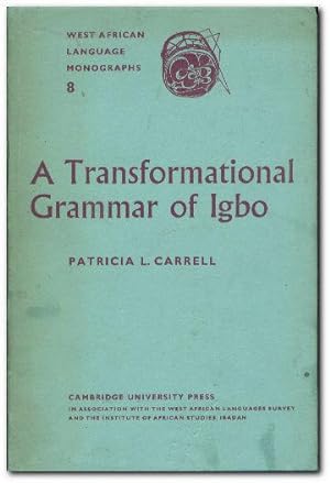Bild des Verkufers fr A Transformational Grammar Of Igbo zum Verkauf von Darkwood Online T/A BooksinBulgaria