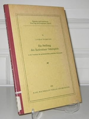 Bild des Verkufers fr Die Stellung des Redentiner Osterspiels in der Tradition des mittelalterlichen geistlichen Schauspiels. [Forschungen, hrsg. im Auftrage des Vereins fr niederdeutsche Sprachforschung. Neue Folge. Reihe B: Sprache und Schrifttum]. zum Verkauf von Antiquariat Kelifer