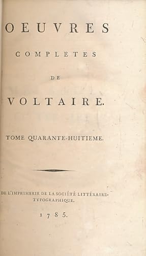 Seller image for Melanges Litteraires, Tome II. Oeuvres Completes de Voltaire. Tome Quarante-Huitime for sale by Barter Books Ltd