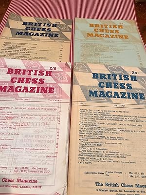 BRITISH CHESS MAGAZINE lot of 4 issues from 1964 & 1967 March & May 1964 and May and Dec 1967