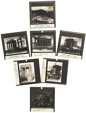 Set of 7 Glass Lantern Slides Featuring Black and White Images of Acropolis of Athens, by the Ren...