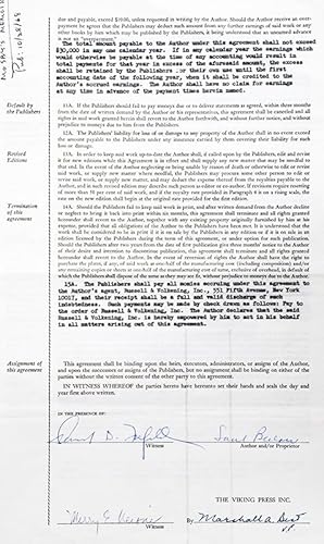 Saul Bellow Signed Novel Contracts.