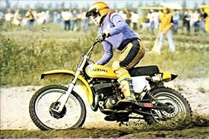 Bild des Verkufers fr Ansichtskarte / Postkarte Motocrossrennen, Rennfahrer Gerrit Wolsink, Suzuki, Motorrad zum Verkauf von akpool GmbH