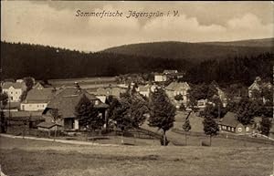 Ansichtskarte / Postkarte Jägersgrün Muldenhammer im Vogtland, Panorama der Ortschaft und Umgebung