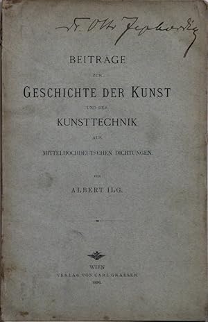 Bild des Verkufers fr Beitrge zur Geschichte der Kunst und der Kunsttechnik aus mittelhochdeutschen Dichtungen. (= Quellenschriften fr Kunstgeschichte und Kunsttechnik des Mittelalters, N.F., Band 5). zum Verkauf von Antiquariat  Braun