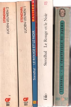 Seller image for Lot de 5 livres / lucien leuwen ( 2 tomes ) - le rouge et le noir - la chartreuse de parme - le rouge et le noir ( rsum analytique ) for sale by librairie philippe arnaiz