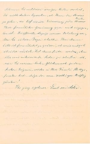 Handschriftlich verfasster Brief an die Frau des schwedischen Astronomen Hugo Gylden, Thérèse (ge...
