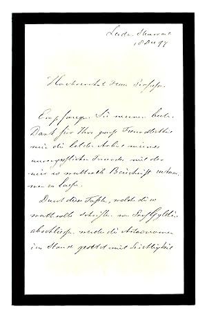 Handschriftlich verfasster Kondollenzbrief an die Witwe des schwedischen Astronomen Hugo Gylden, ...