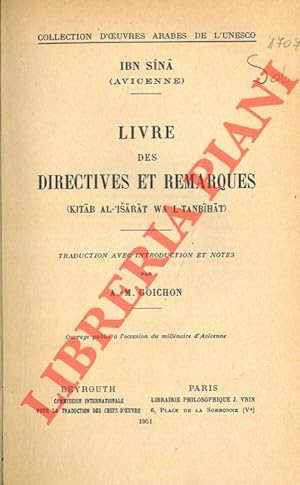 Bild des Verkäufers für Livre des directives et remarques (Kitab Al-Isarat Wa L-Tanbihat). zum Verkauf von Libreria Piani