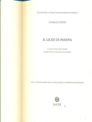 Bild des Verkufers fr Il liceo di Padova zum Verkauf von Librodifaccia