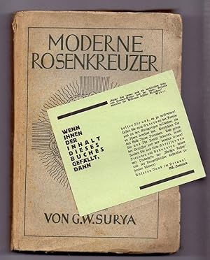 Seller image for Moderne Rosenkreuzer oder Die Renaissance der Geheimwissenschaften. Ein okkult-wissenschaftlicher Roman. Volksausgabe. for sale by Kunze, Gernot, Versandantiquariat