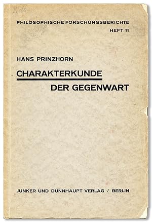 Image du vendeur pour Charakterkunde der Gegenwart mis en vente par Lorne Bair Rare Books, ABAA
