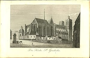 Bild des Verkufers fr Stahlstich Stich - 1834 - Brssel - Die Kirche St. Gudula. zum Verkauf von Bcher bei den 7 Bergen