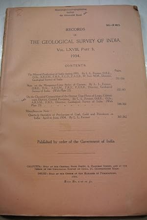 Records of The Geological Survey of India. Vol. LXVIII, Pt. 3.