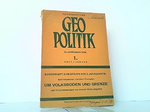 Imagen del vendedor de Um Volksboden und Grenze. Zeitschrift fr Geopolitik XI. Jahrgang 1934 Heft 1. Januar - Sonderheft. a la venta por Antiquariat Ehbrecht - Preis inkl. MwSt.