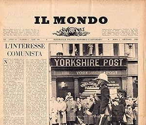 Imagen del vendedor de Il Mondo, 1963. Annata completa di 53 fascicoli a la venta por Studio Bibliografico Marini