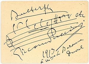 Image du vendeur pour Autograph musical quotation signed. mis en vente par Antiquariat INLIBRIS Gilhofer Nfg. GmbH