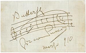 Image du vendeur pour Autograph musical quotation signed. mis en vente par Antiquariat INLIBRIS Gilhofer Nfg. GmbH