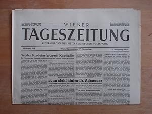 Wiener Tageszeitung - Zentralorgan der österreichischen Volkspartei - Wien, Donnerstag den 17. No...