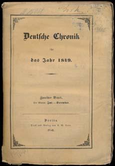 Deutsche Chronik für das Jahr 1849. Zweiter Band. Die Monate Juli - December.