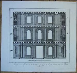 Profil de l'Escalier et du Vestibule du Corps de Logis, invente par Mr Frisoni. Kupferstich.
