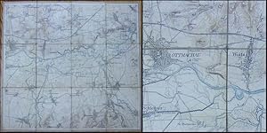 Ottmachau. Topographische Karte des Gebietes östlich bis Friedrichstadt an der Neisse.