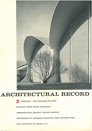 Architectural Record, n. 2, February 1965. Building Types study: Hospitals. Architectural details...
