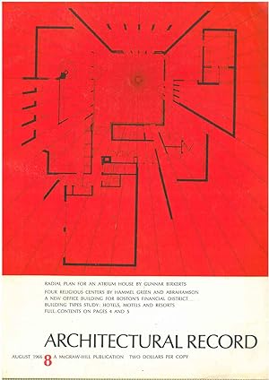 Architectural Record, n. 8, August 1966. Building types study: hotels, motels and resort