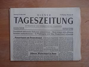 Wiener Tageszeitung - Zentralorgan der österreichischen Volkspartei - Wien, Sonntag den 27. März ...