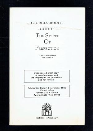 Seller image for The Spirit of Perfection. Uncorrected Proof Copy for sale by Sonnets And Symphonies