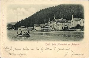 Ansichtskarte / Postkarte Pertisau Eben am Achensee in Tirol, Bootspartie auf dem Achensee mit Bl...