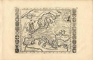 Antique Map-EUROPE-EUROPA-COAT OF ARMS-Weege-1753