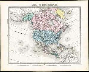 Antique Map-NORTH AMERICA-USA-CANADA-MEXICO-CARIBBEAN-Tardieu-Vuillemin-1863