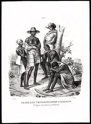 Rare Antique Print-NEGRO-BLACK PEOPLE-AFRICA-NATIVES-BRASIL-Schinz-Honegger-1836