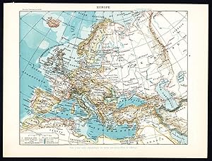 Antique Maps-EUROPE-TOPOGRAPHY-GEOLOGIE-Larousse-1897