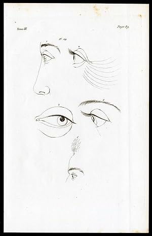 Bild des Verkufers fr Antique Print-PHYSIOGNOMY-EYE-EYEBROW-PORTRAIT-FACE-Pl. 129-Lavater-1835 zum Verkauf von ThePrintsCollector