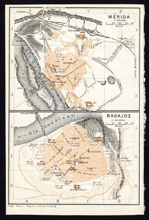 Immagine del venditore per Antique Map-SPAIN-PLAN OF MERIDA-BADAJOZ-Karl Baedeker-1913 venduto da ThePrintsCollector