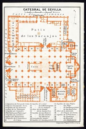 Immagine del venditore per Antique Map-SPAIN-PLAN OF THE CATHEDRAL OF SEVILLA-Karl Baedeker-1913 venduto da ThePrintsCollector