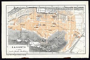 Immagine del venditore per Antique Map-SPAIN-PLAN OF SAGUNTO-Karl Baedeker-1913 venduto da ThePrintsCollector