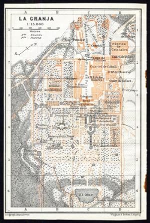 Immagine del venditore per Antique Map-SPAIN-PLAN OF LA GRANJA-Karl Baedeker-1913 venduto da ThePrintsCollector
