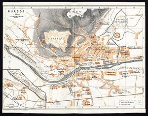 Immagine del venditore per Antique Map-SPAIN-PLAN OF BURGOS-Karl Baedeker-1913 venduto da ThePrintsCollector