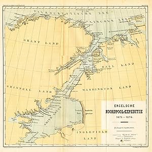 Antique Map-CANADA-NORTH POLE EXPLORATION-GREENLAND-POLAR REGION-Stemler-1880