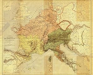 Antique Map-EMPEROR-CHARLEMAGNE-CAROLINGIANS-EMPIRE-Vetault-1877