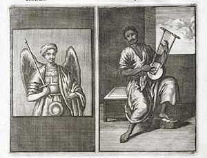 Antique Print-EGYPT-ALEXANDRIA-STRINGS-MUSIC-MICHAEL-ANGEL-Le Brun-de Bruyn-1700