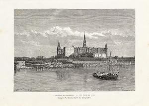 Antique Print-KRONBORG CASTLE-HELSINGOR-DENMARK-Reclus-Benoist-1880