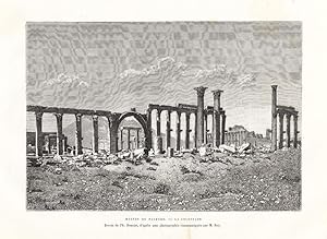Antique Print-PALMYRA-SYRIA-COLONNADE-RUINS-Reclus-Benoist-1884