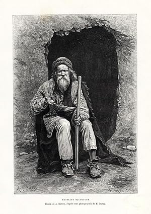 Antique Print-BALOCHISTAN-MENDIANT-BEGGAR-IRAN-PAKISTAN-Reclus-Sirouy-1884